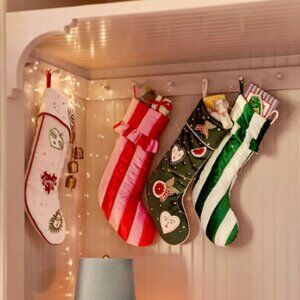 Ruffled (Pink) Stripe Stocking - NEW